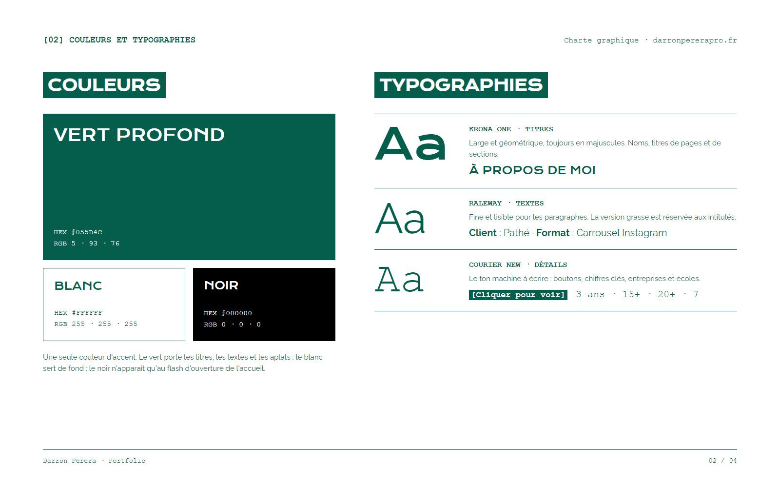 Charte graphique : couleurs et typographies