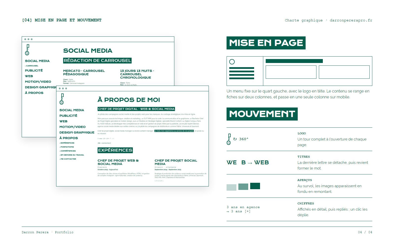 Charte graphique : mise en page et mouvement